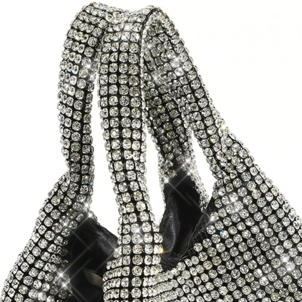 NWT Sparkling Bling SwarovskI Crystal Rhinestone Bucket Bag Shoulder Pur… - Picture 16 of 17